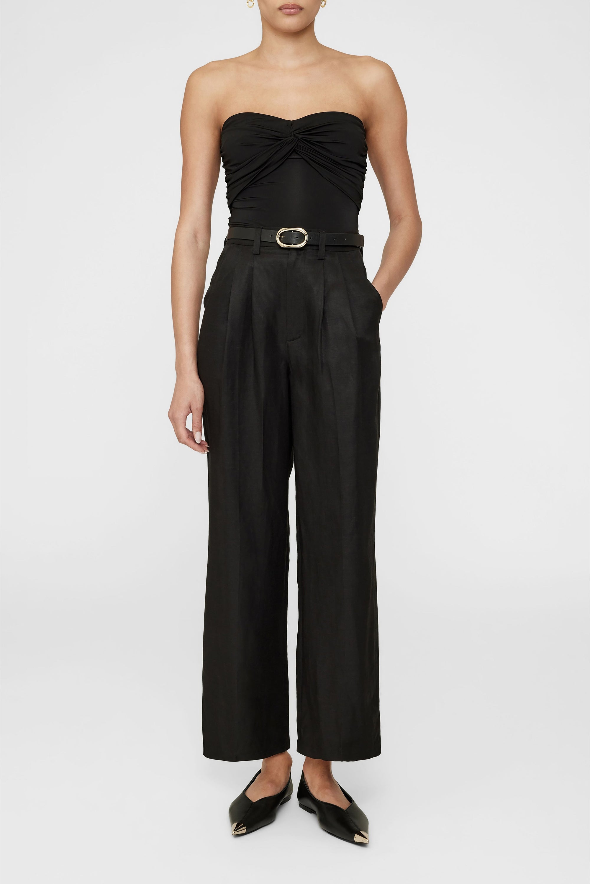58qty RELIQUAT 120€ / NINA FLATS WITH METAL TOE CAP - BLACK