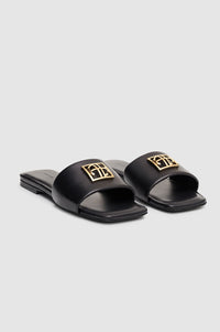 2qty NEW / RIA SLIDES MONOGRAM - BLACK
