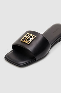 2qty NEW / RIA SLIDES MONOGRAM - BLACK