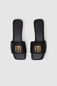 2qty NEW / RIA SLIDES MONOGRAM - BLACK