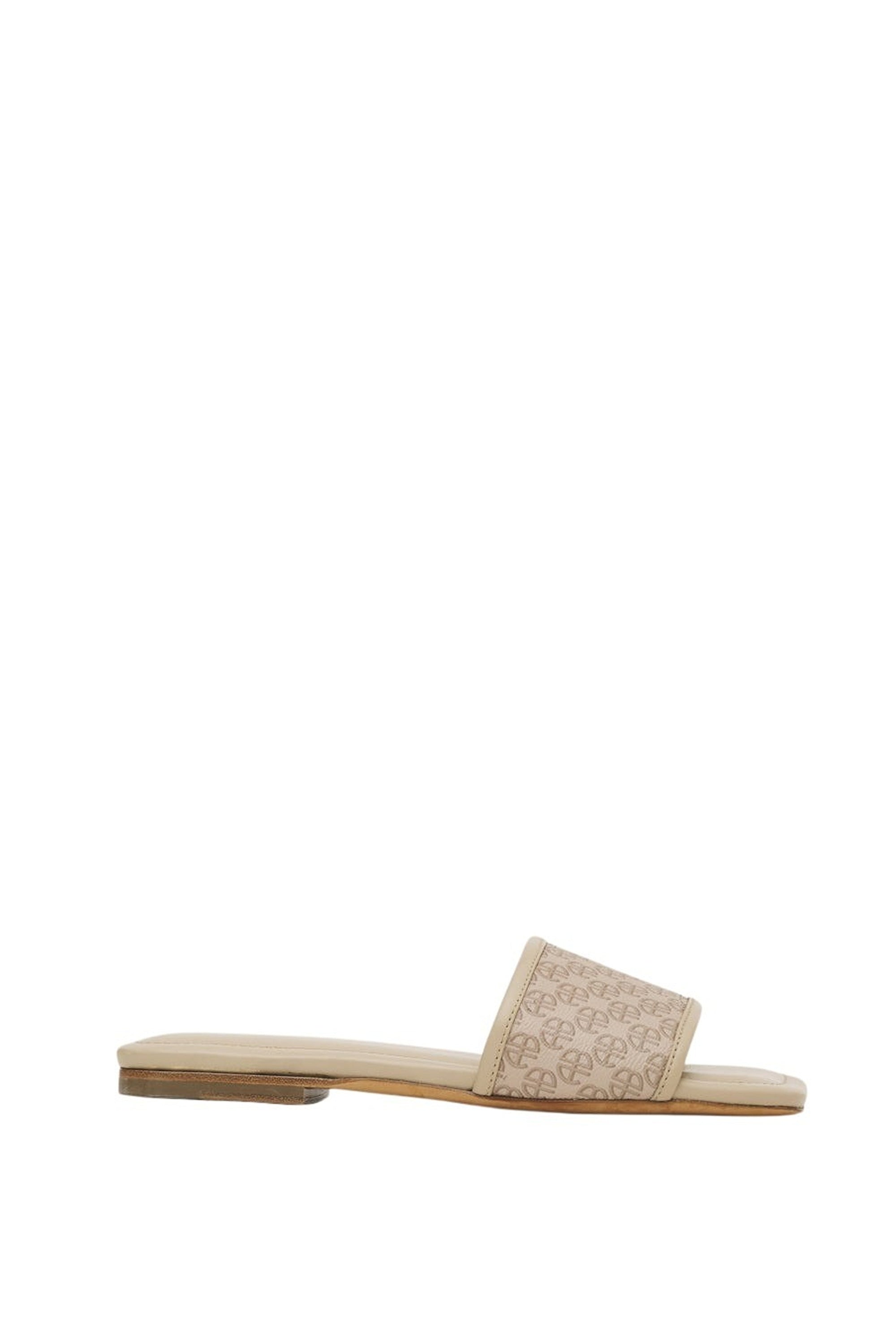 4qty NEW / RIA SLIDES - BEIGE MONOGRAM PRINT