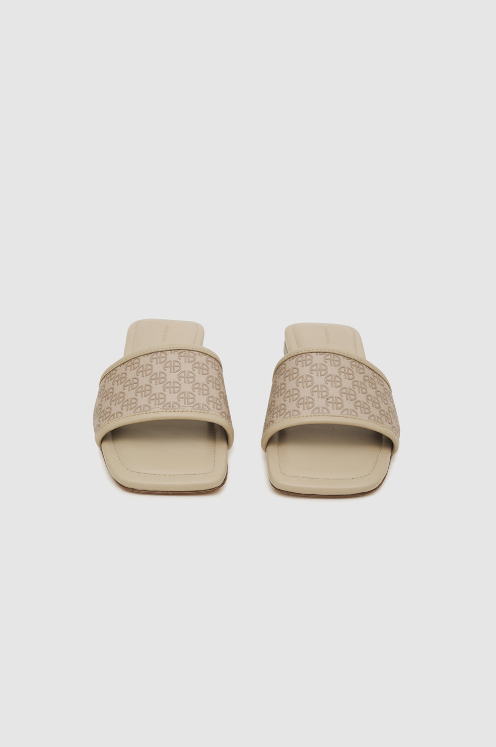 4qty NEW / RIA SLIDES - BEIGE MONOGRAM PRINT