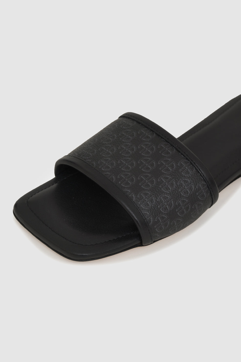 3qty NEW / RIA SLIDES - BLACK MONOGRAM PRINT