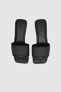 3qty NEW / RIA SLIDES - BLACK MONOGRAM PRINT