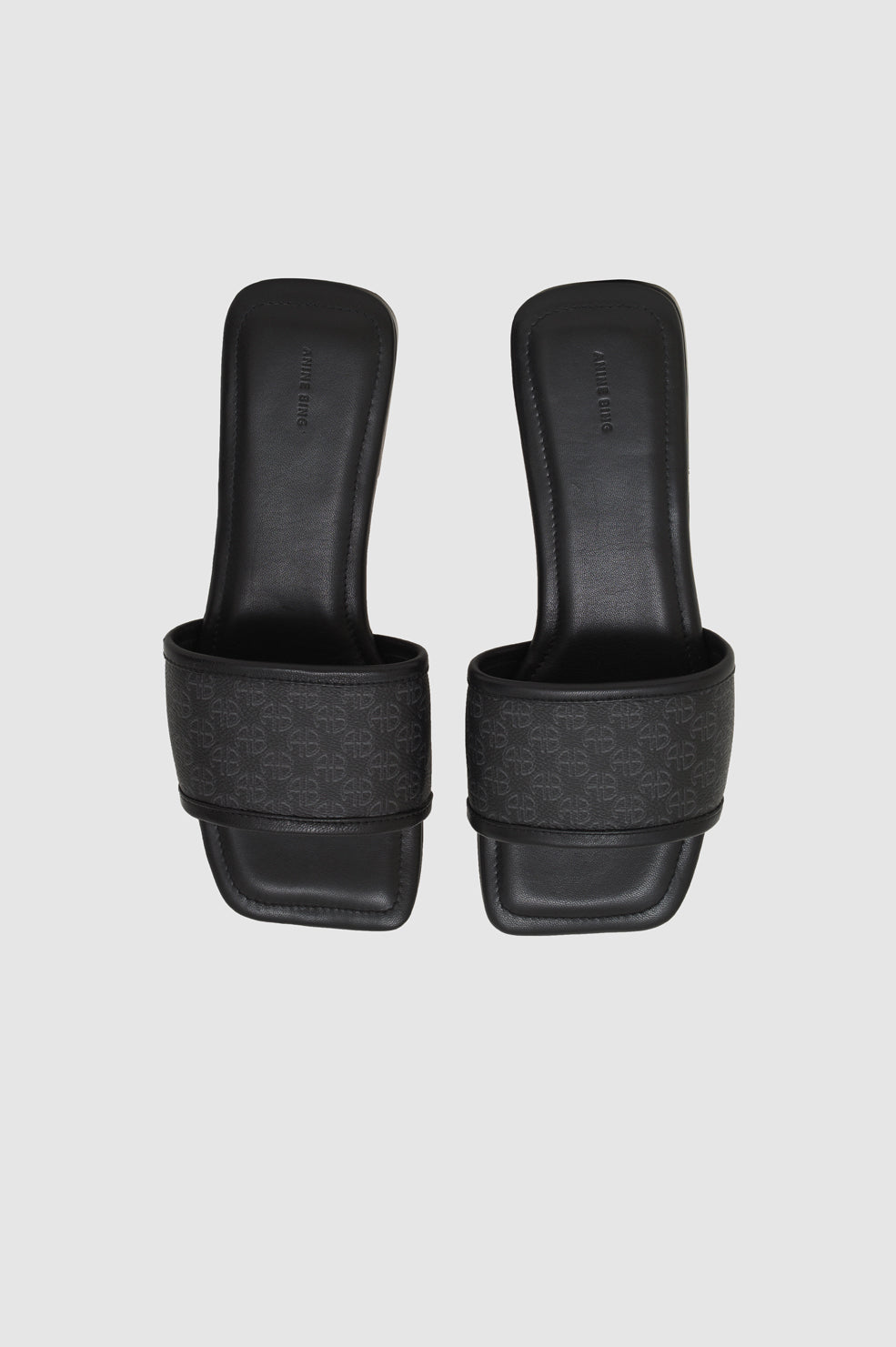 3qty NEW / RIA SLIDES - BLACK MONOGRAM PRINT
