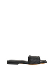 3qty NEW / RIA SLIDES - BLACK MONOGRAM PRINT