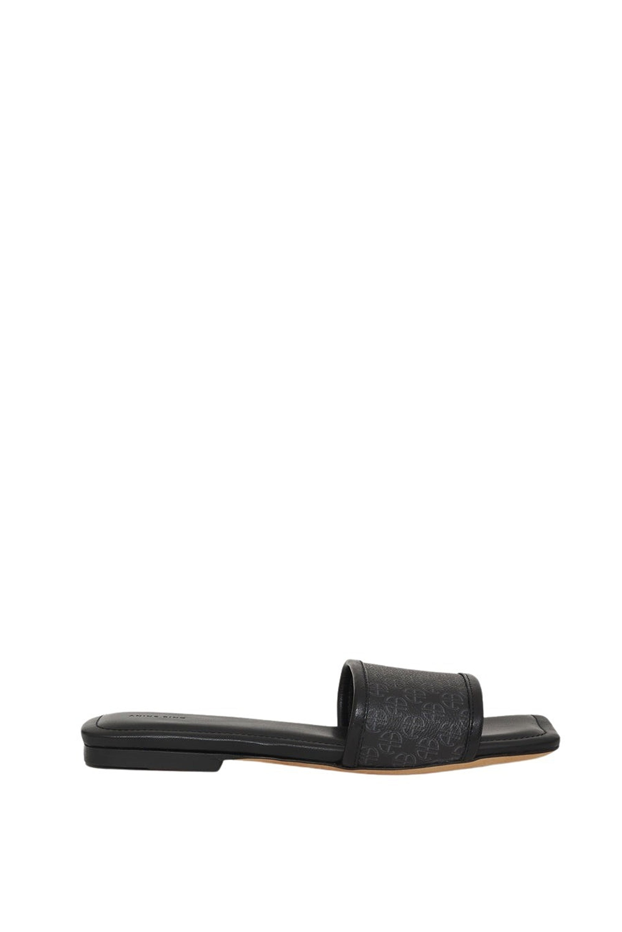 3qty NEW / RIA SLIDES - BLACK MONOGRAM PRINT