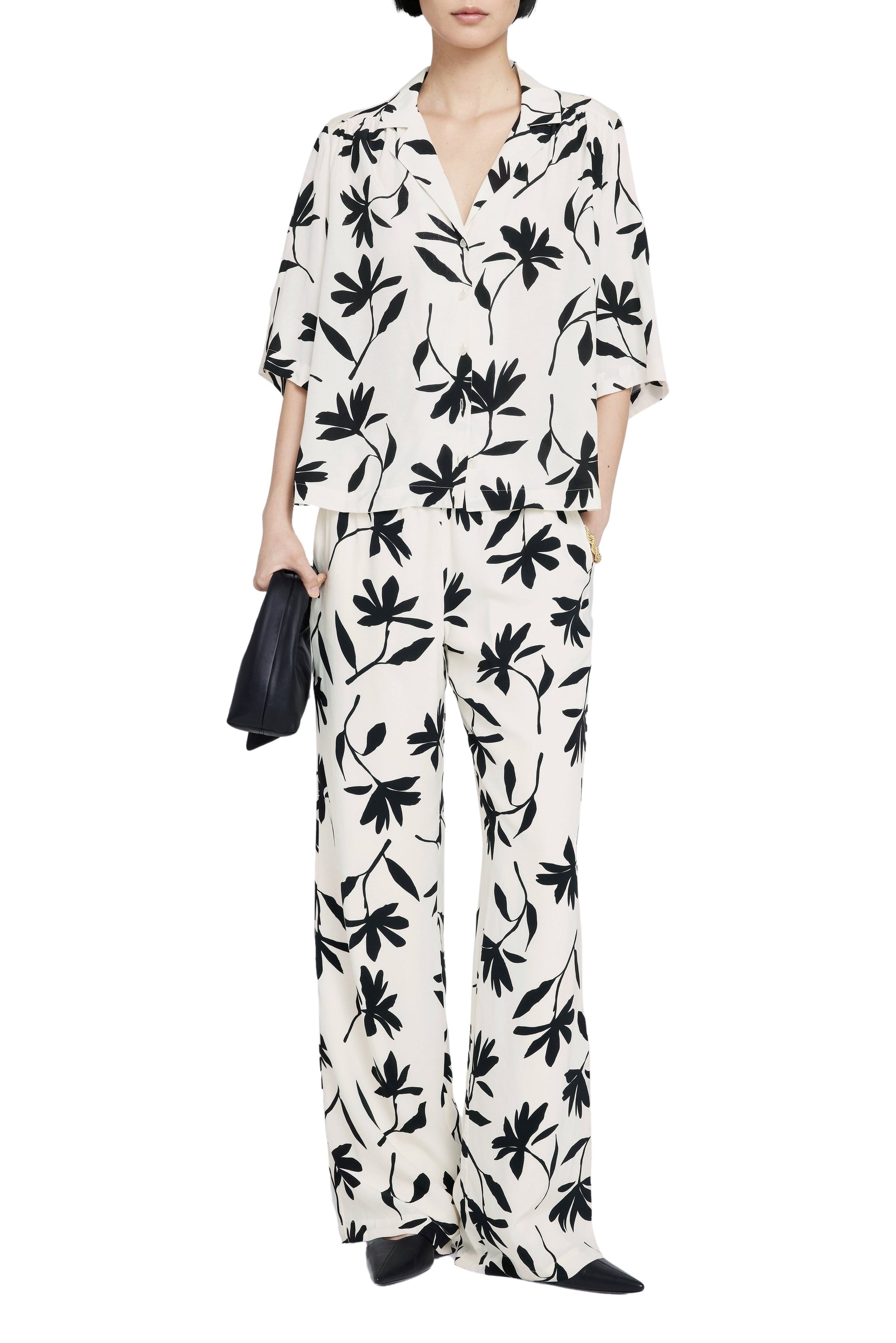 ROW SHIRT - IVORY DAISY PRINT