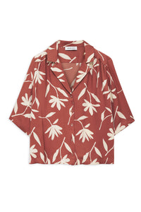 ROW SHIRT - TERRACOTTA DAISY PRINT