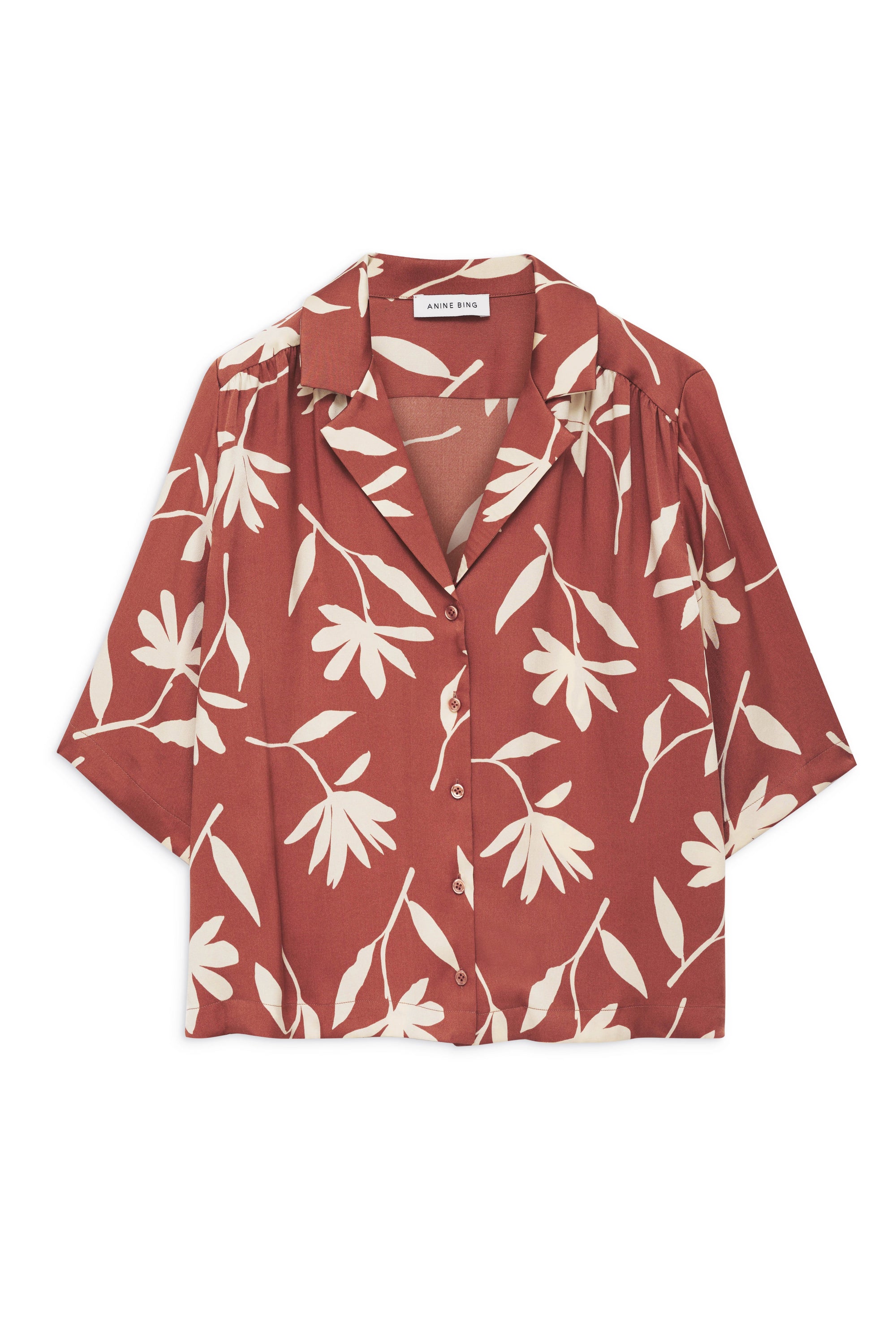 ROW SHIRT - TERRACOTTA DAISY PRINT