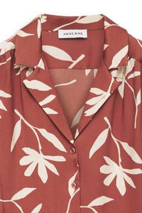 ROW SHIRT - TERRACOTTA DAISY PRINT