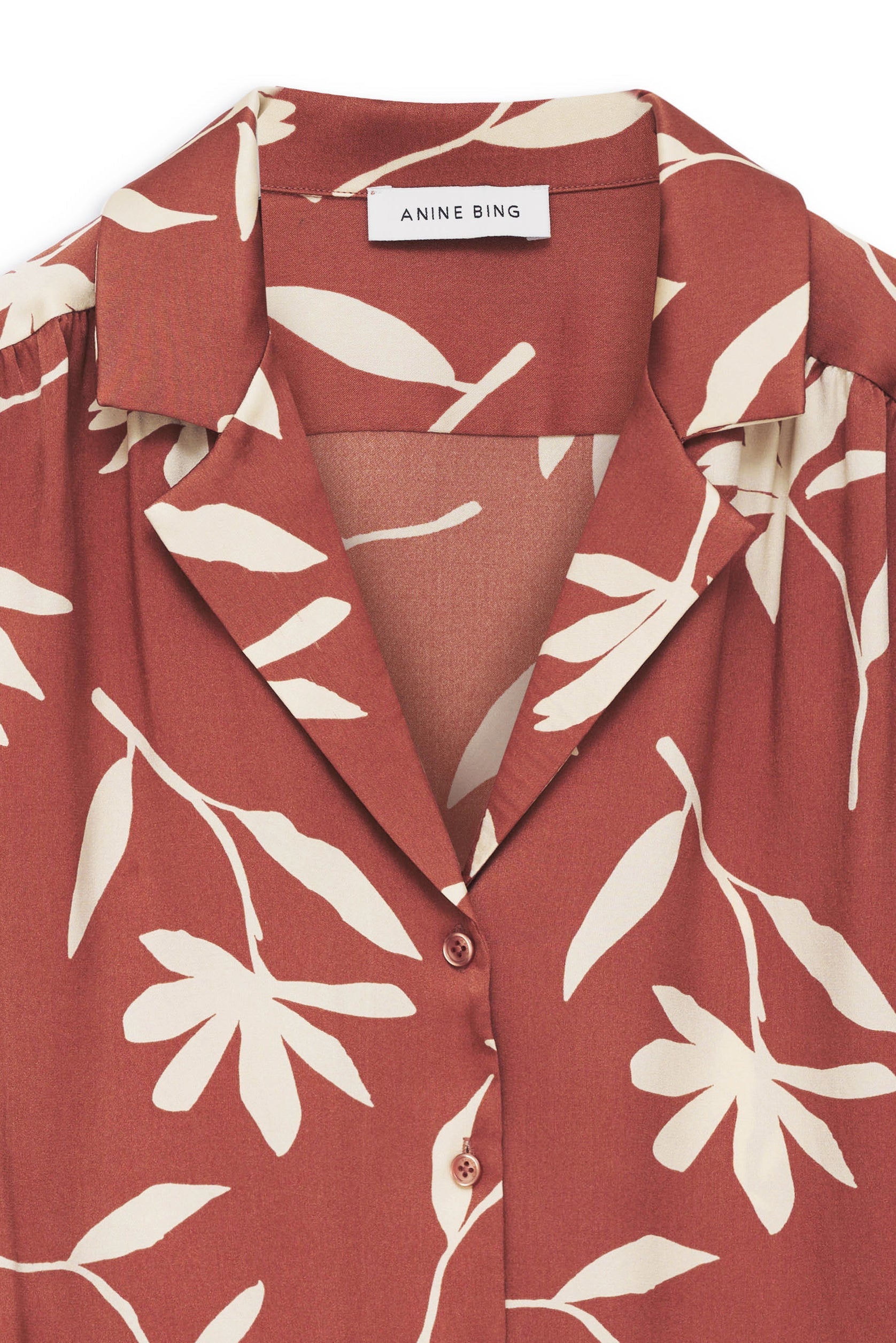 ROW SHIRT - TERRACOTTA DAISY PRINT