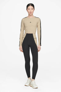 ROXIE TOP - TAN AND BLACK