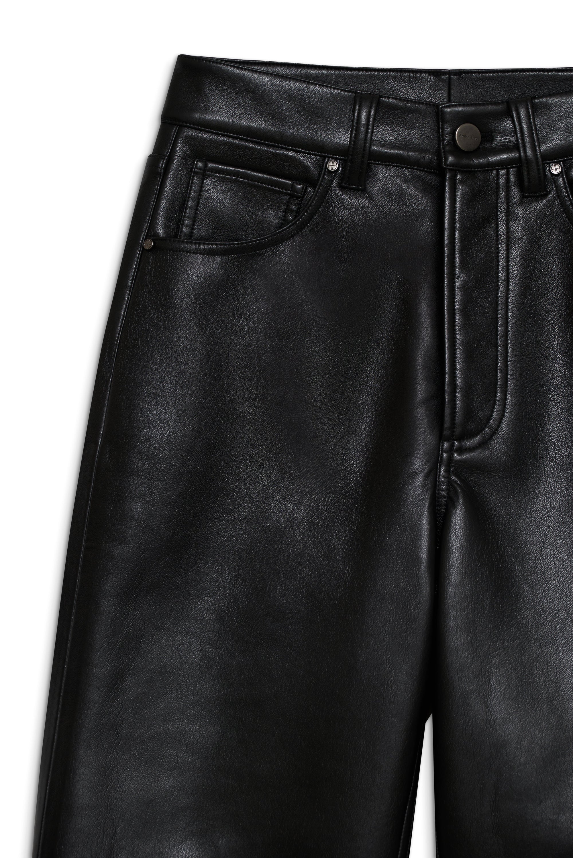 ROY PANT - BLACK RECYCLED LEATHER