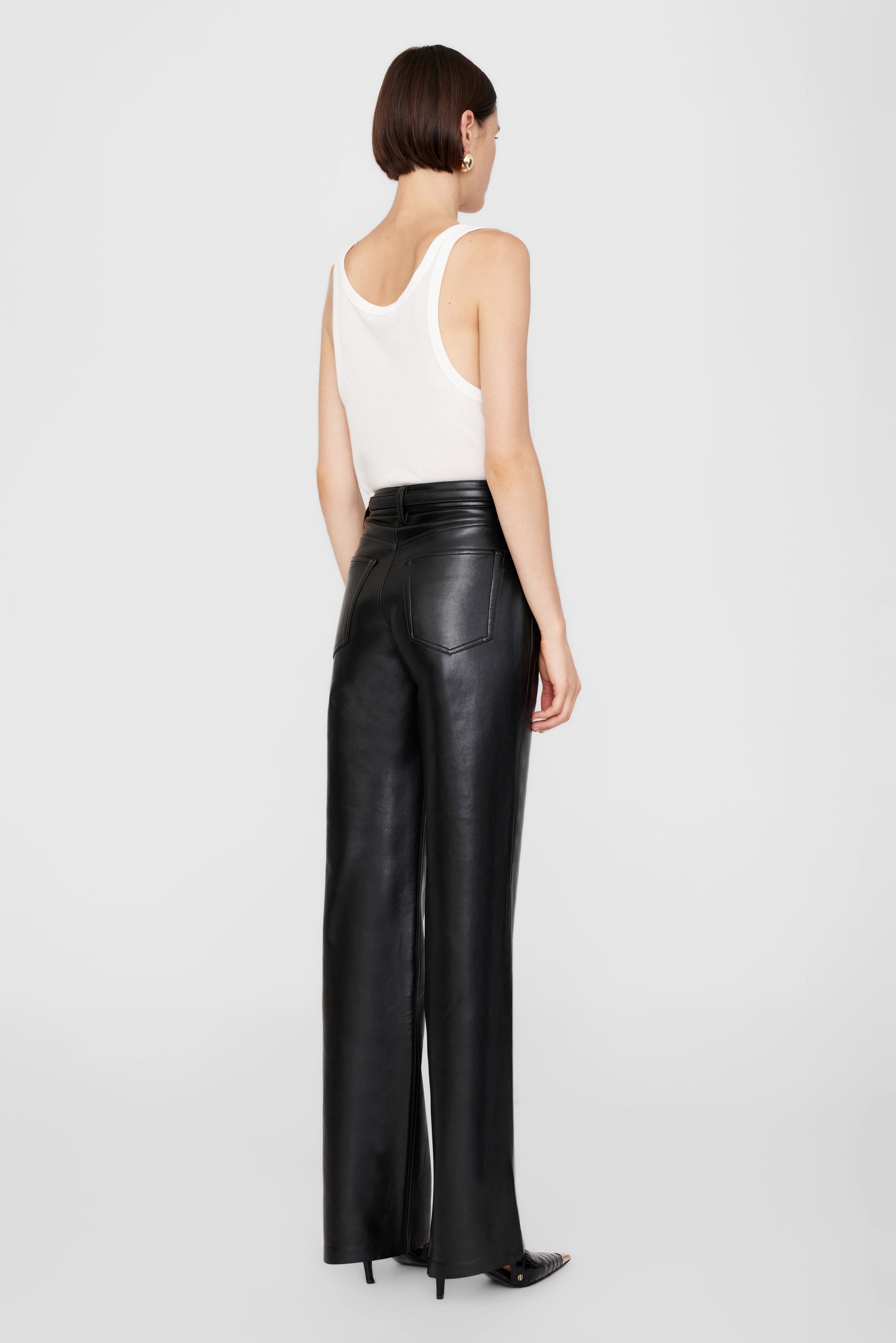 ROY PANT - BLACK RECYCLED LEATHER