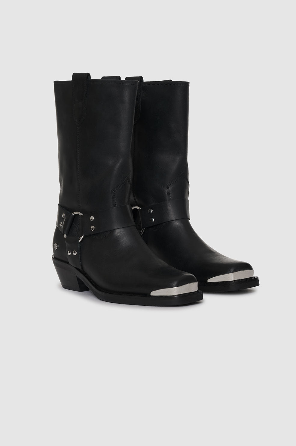 Bottes Ryder à talons en cuir - Black