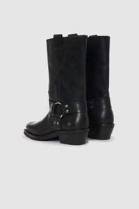 Bottes Ryder à talons en cuir - Black