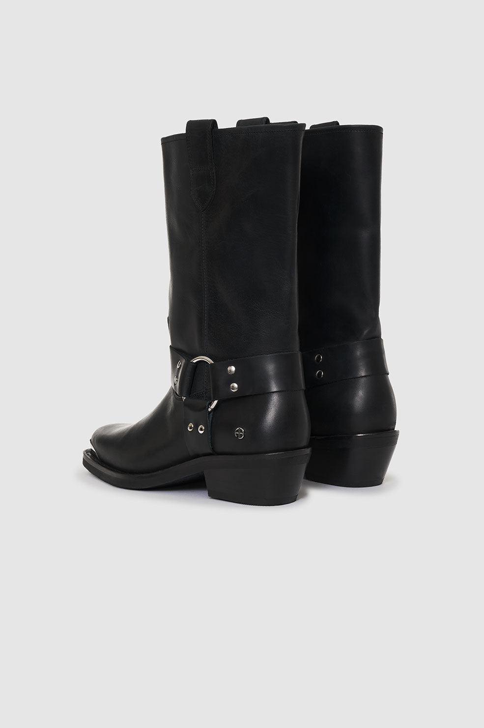 Bottes Ryder à talons en cuir - Black