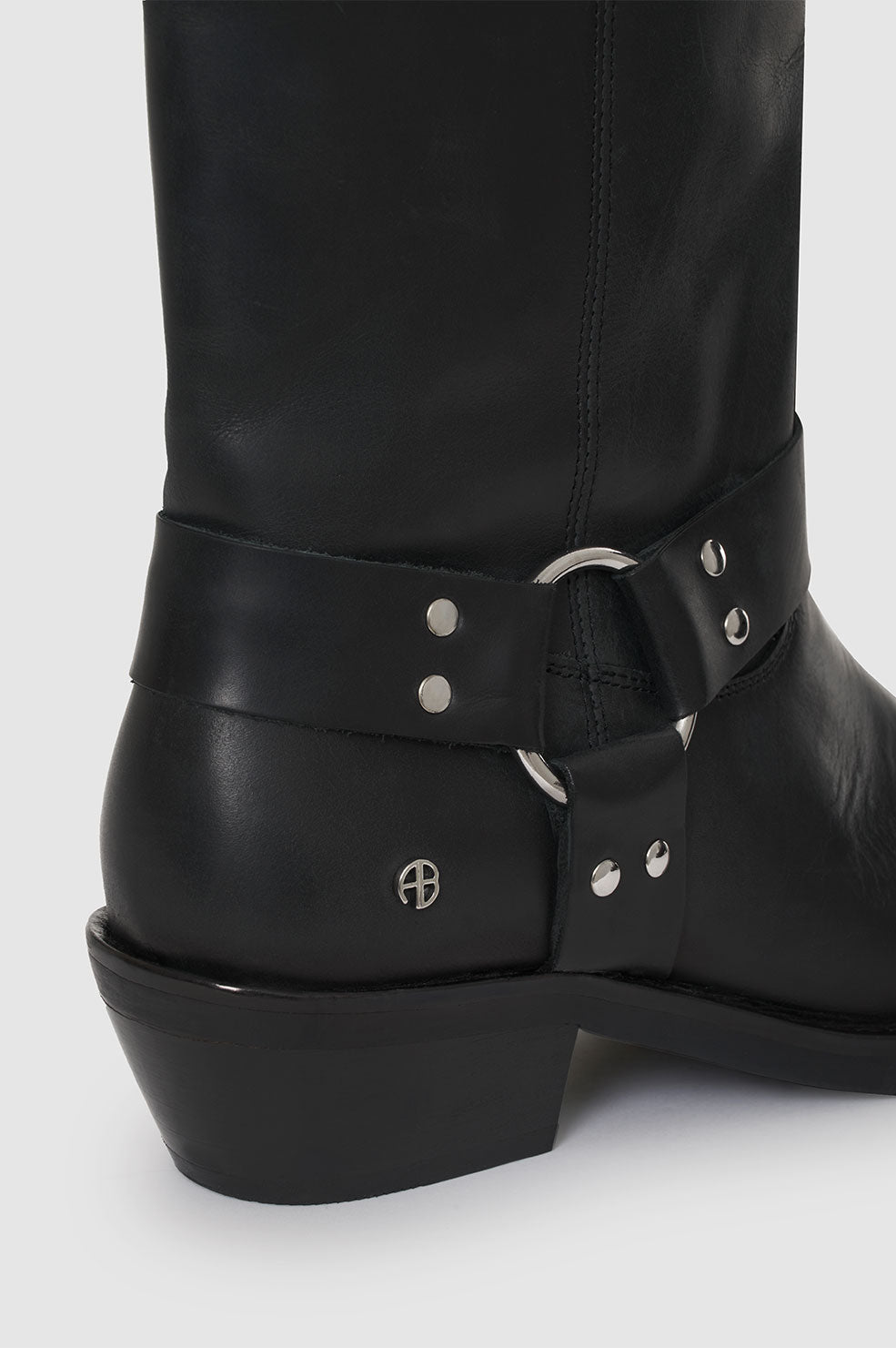 Bottes Ryder à talons en cuir - Black