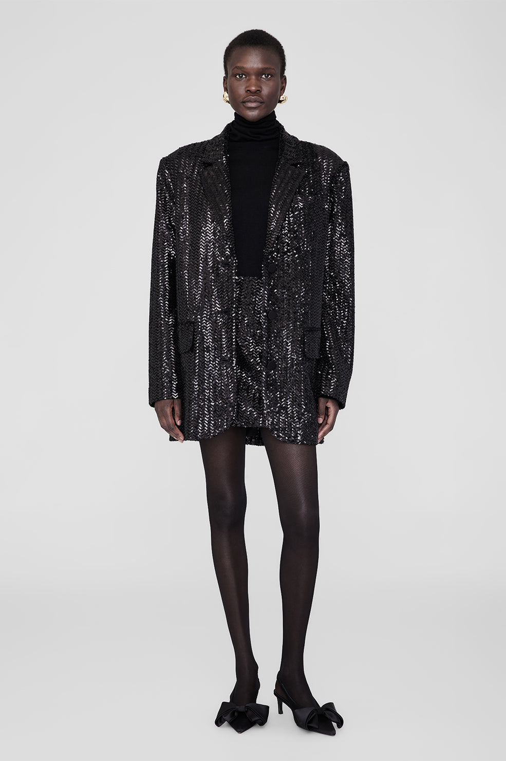SARA BLAZER - BLACK SEQUIN