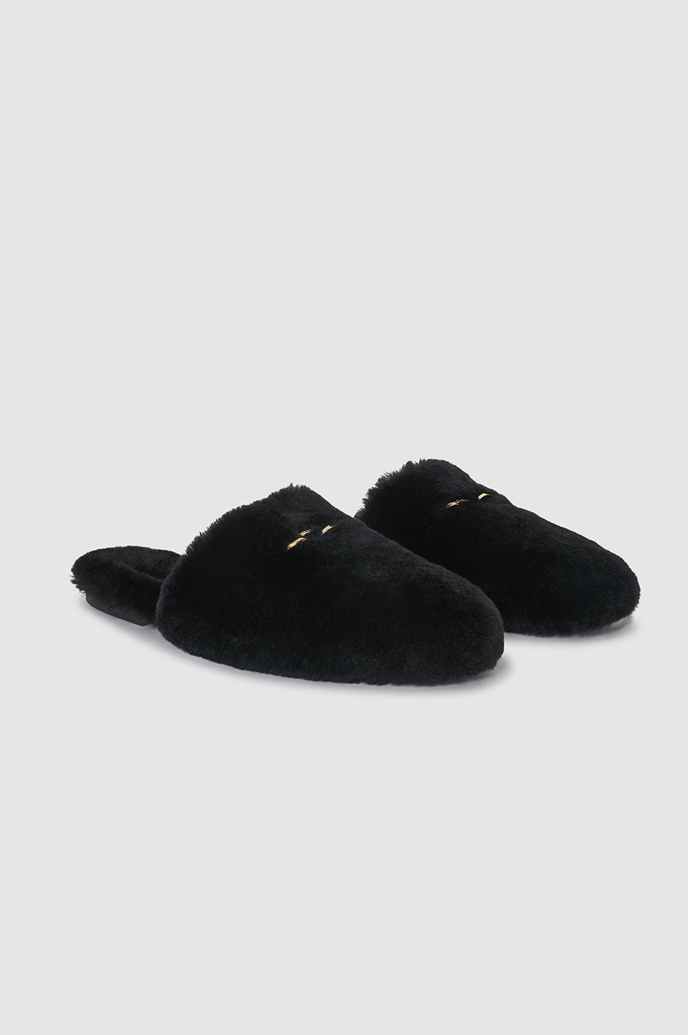 Mules Moutonnées en cuir - Black