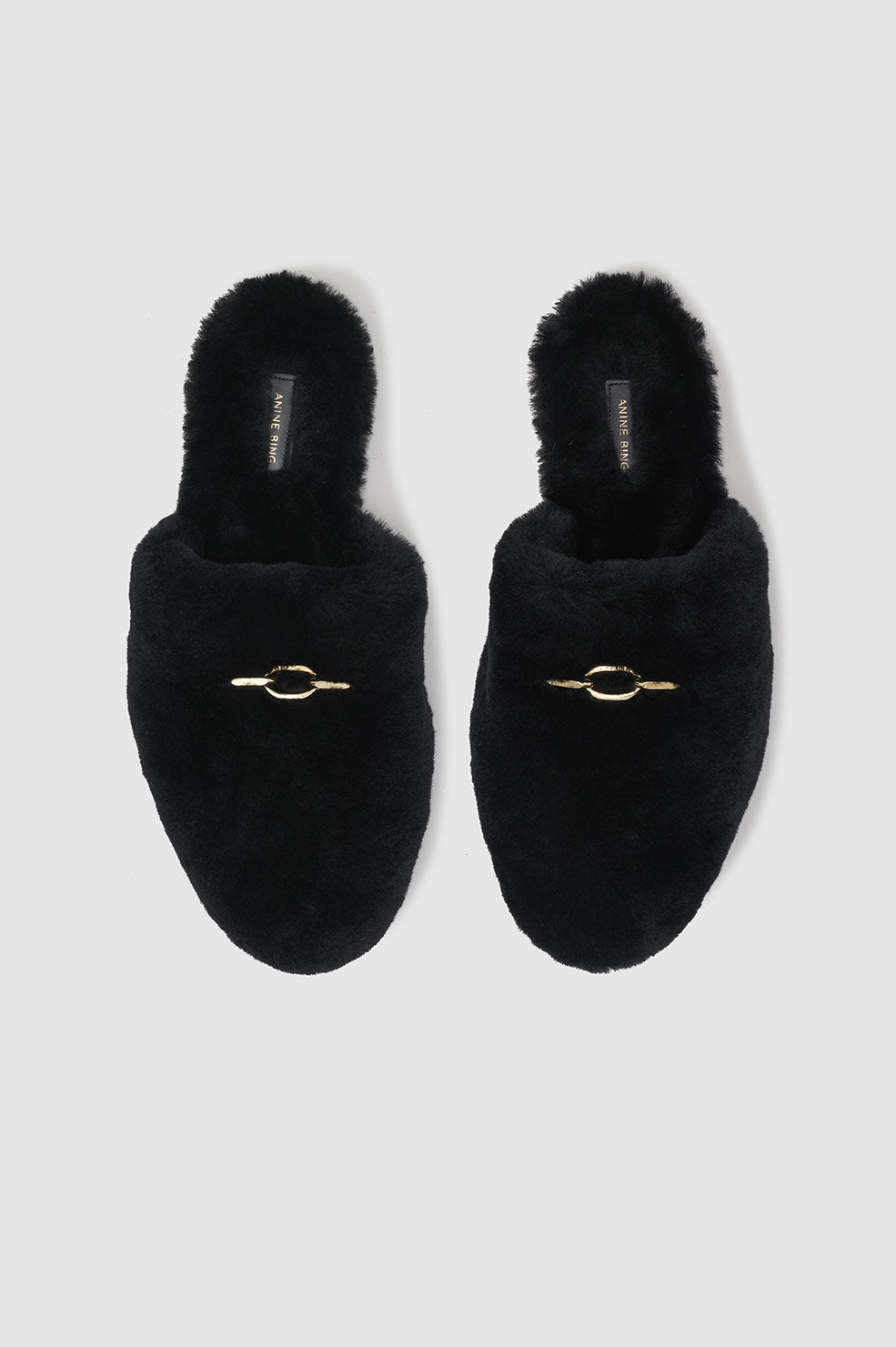 Mules Moutonnées en cuir - Black