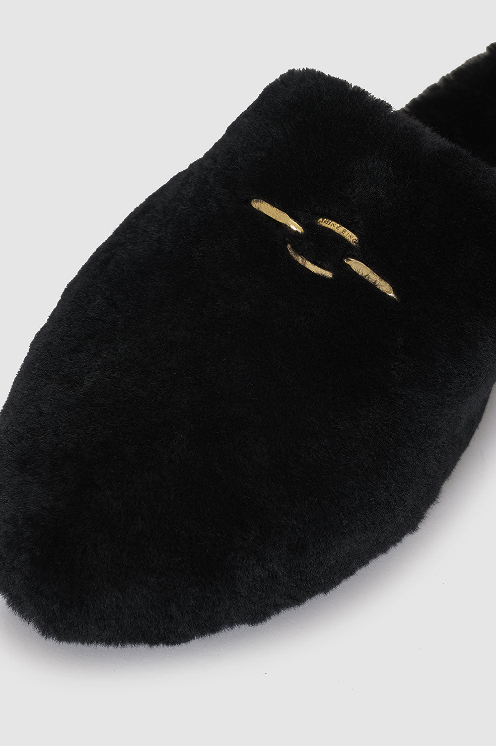 Mules Moutonnées en cuir - Black