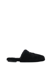 Mules Moutonnées en cuir - Black