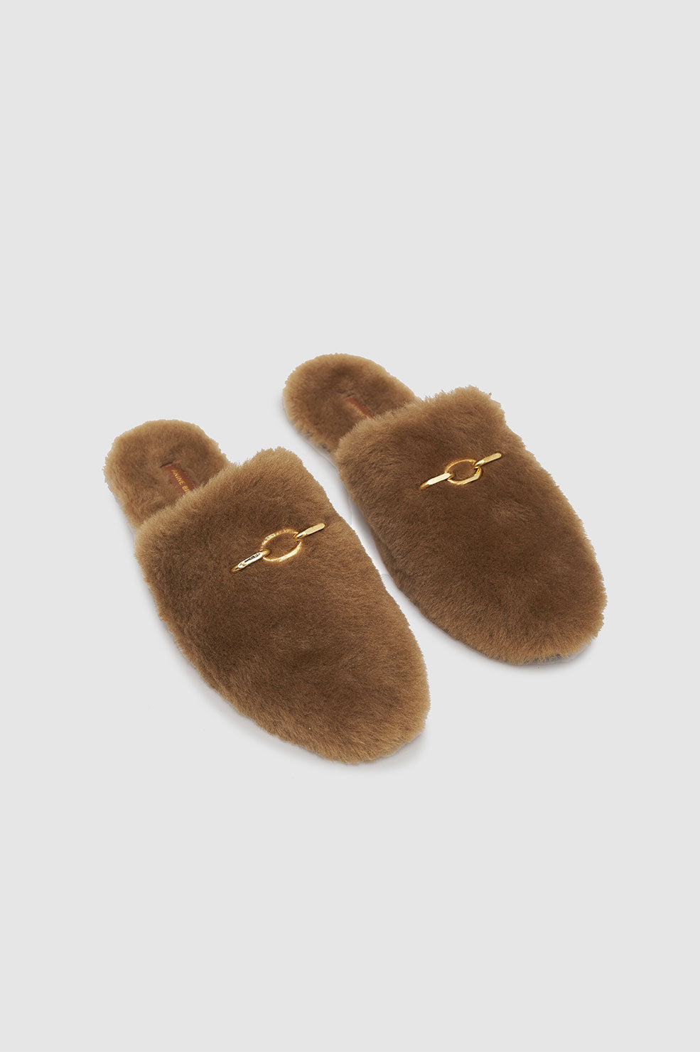 Mules Moutonnées en cuir - Tan