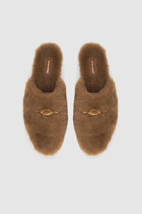 Mules Moutonnées en cuir - Tan