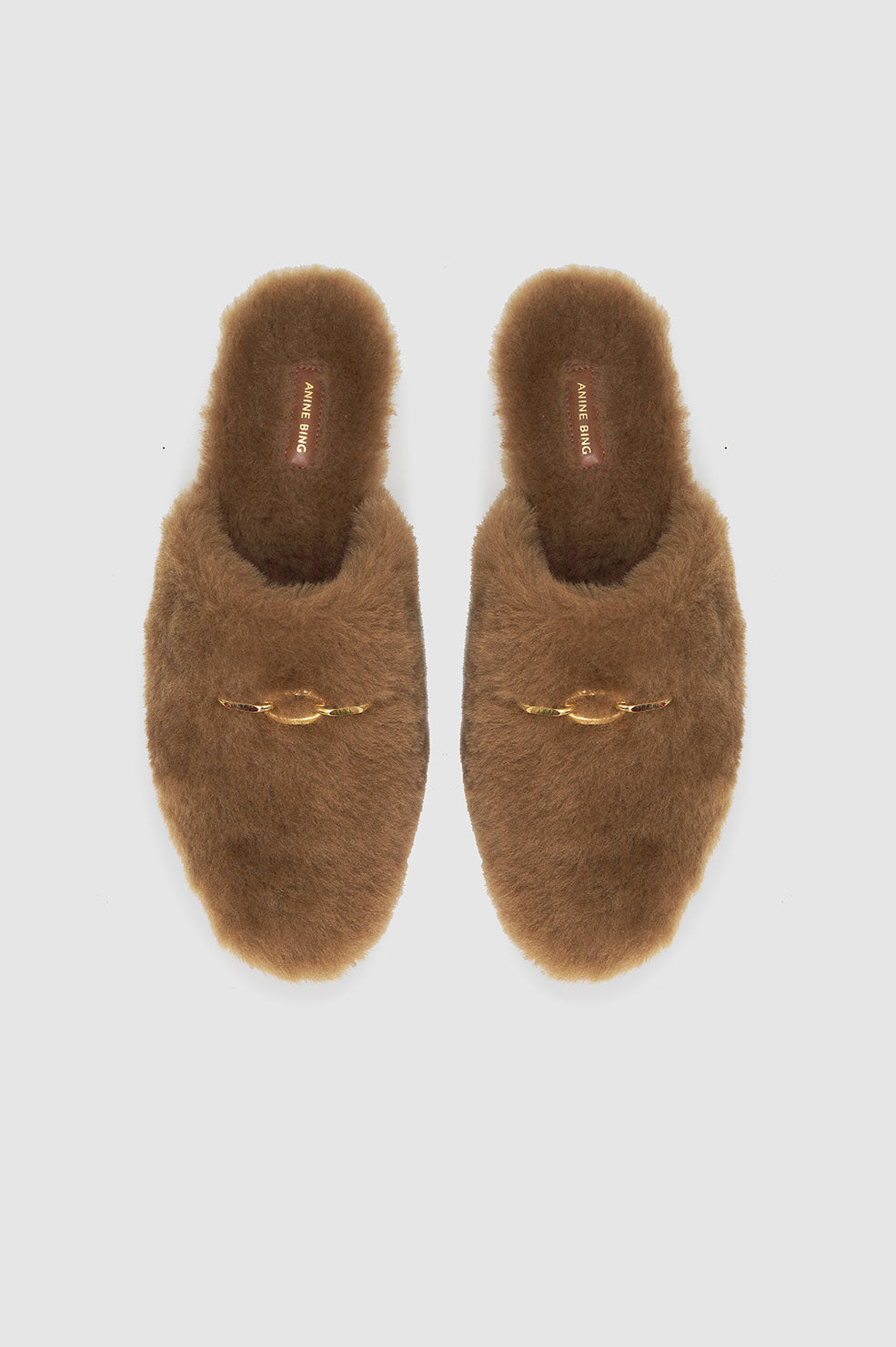 Mules Moutonnées en cuir - Tan