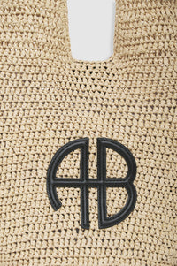 2qty NEW / SMALL LEAH HOBO - NATURAL WITH BLACK
