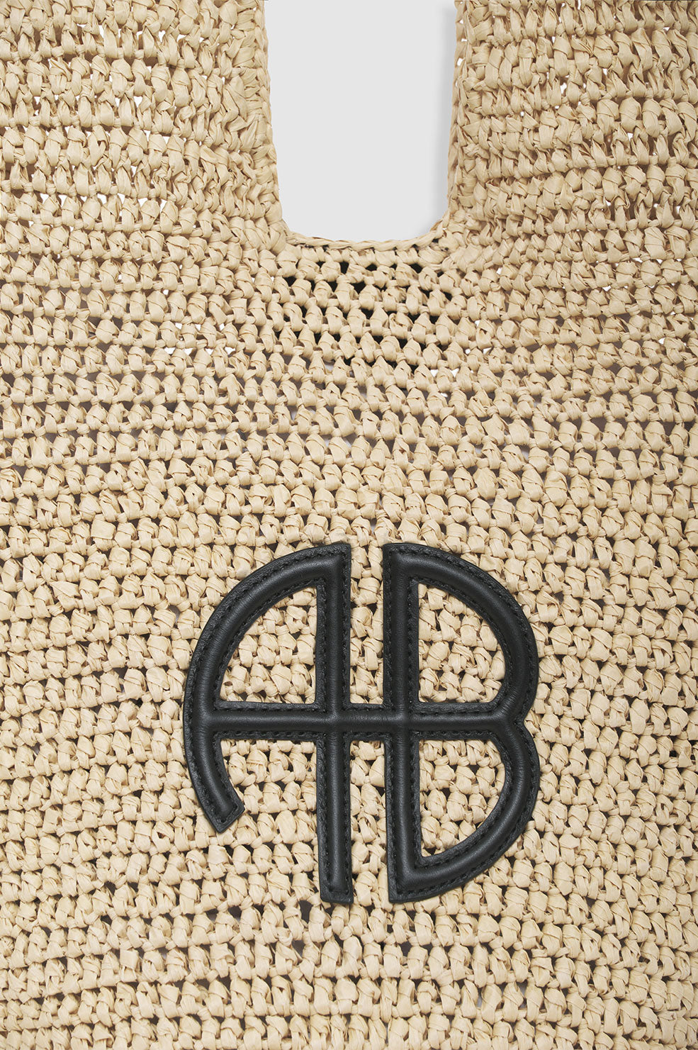 2qty NEW / SMALL LEAH HOBO - NATURAL WITH BLACK