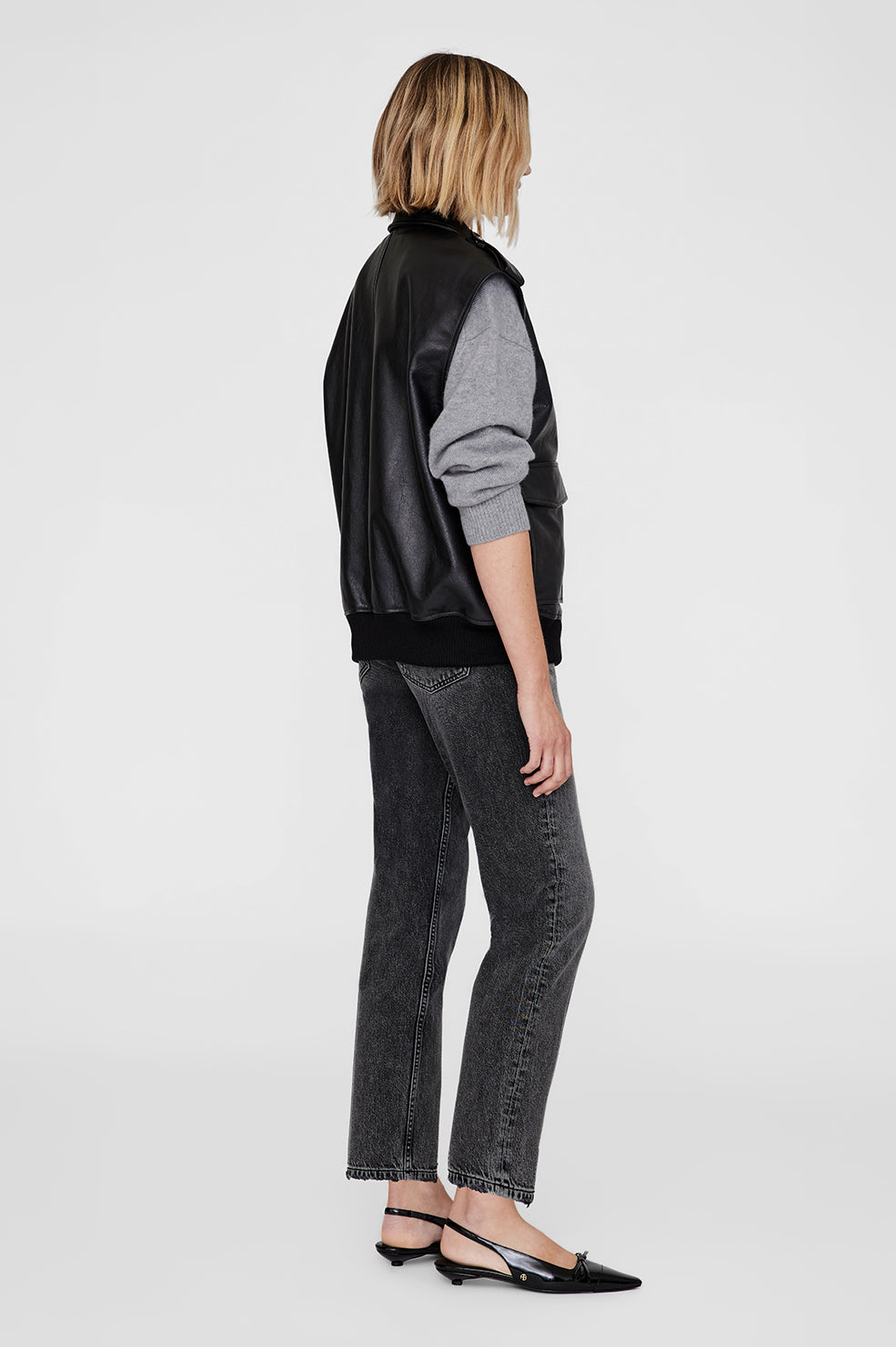 Gilet Sonnie en cuir - Black