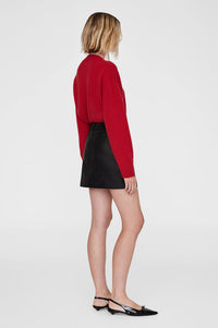 STEEL SKIRT - BLACK LEATHER