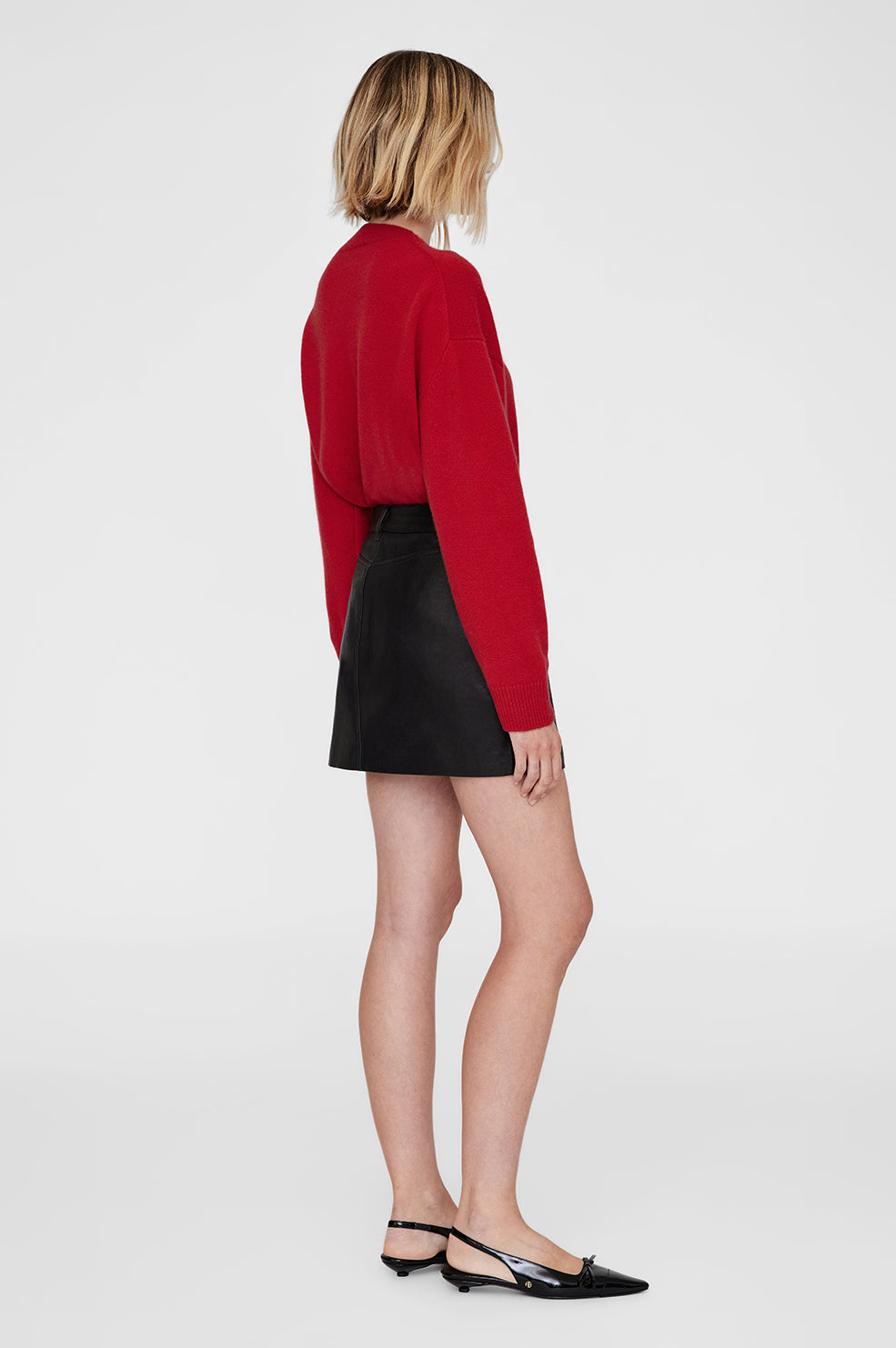 STEEL SKIRT - BLACK LEATHER