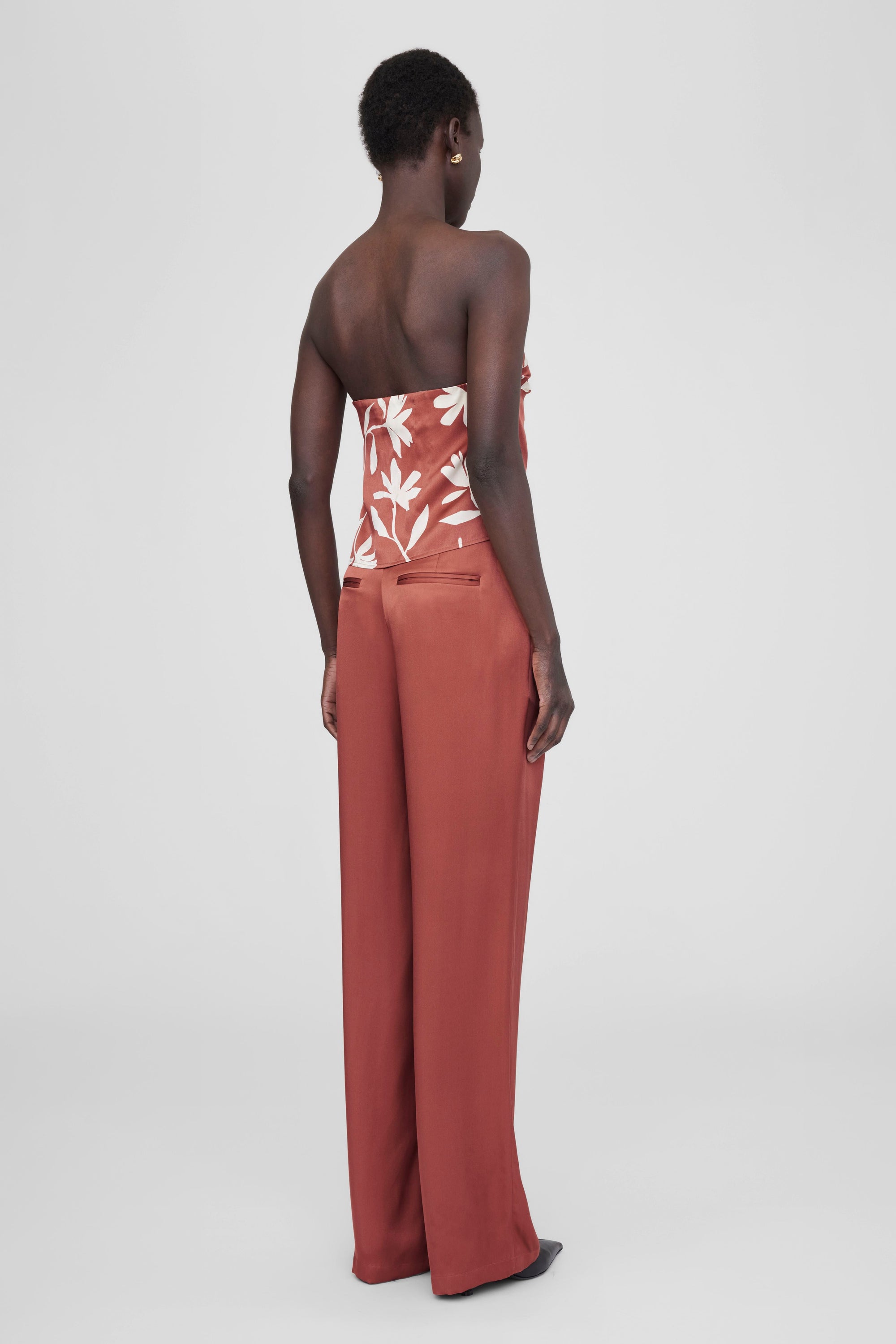STEPHANIE TOP - TERRACOTTA DAISY PRINT