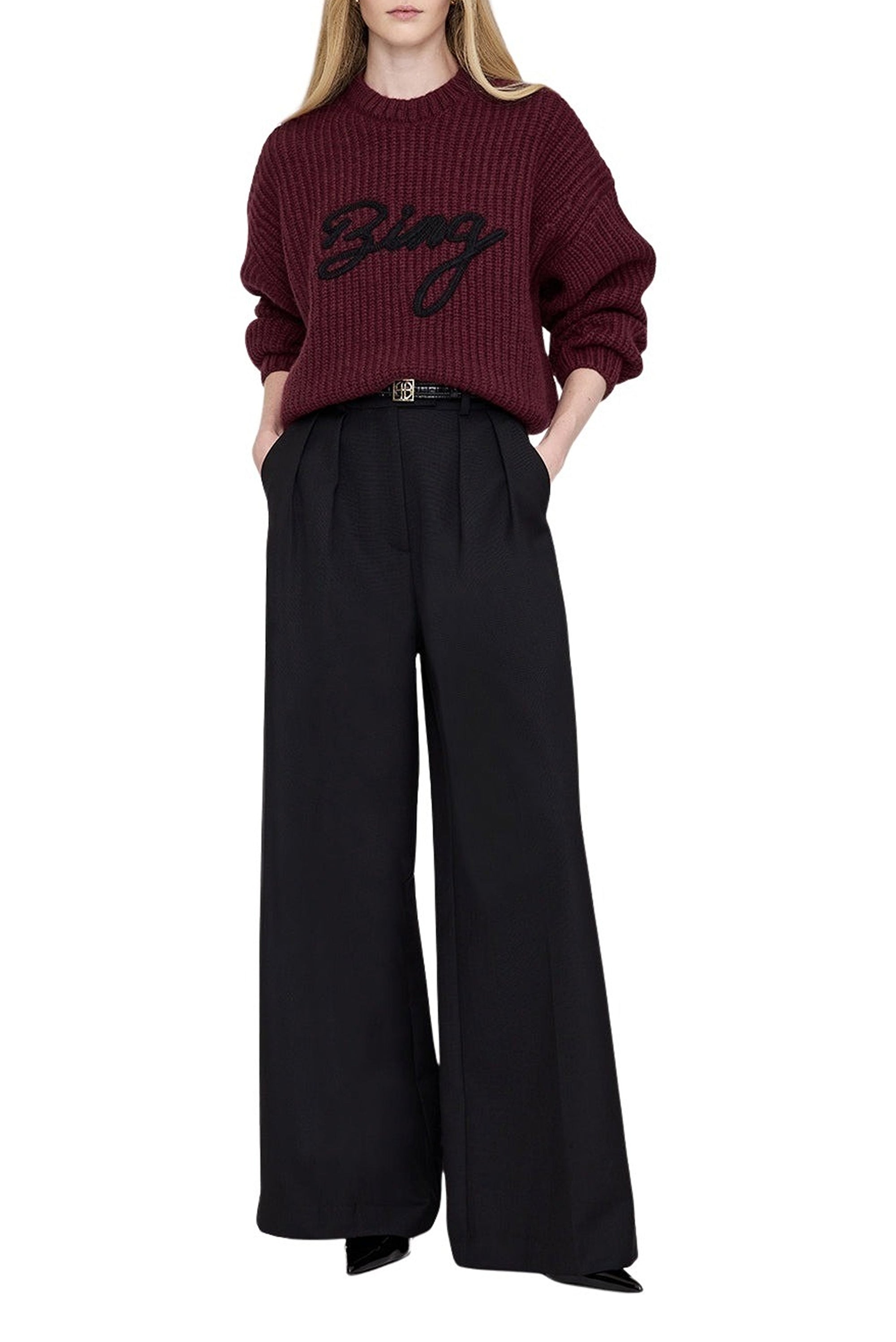 23qty NEW / SYDNEY CREW SWEATER SIGNATURE - ZINFANDEL