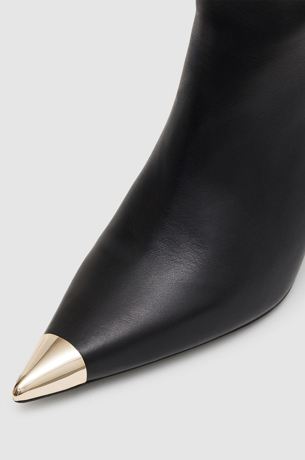 Bottes hautes à talons Nina 60 avec bout métal en cuir - Black