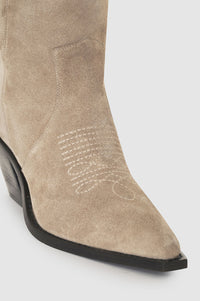 Bottes hautes à talons Tania 70 en daim - Grey