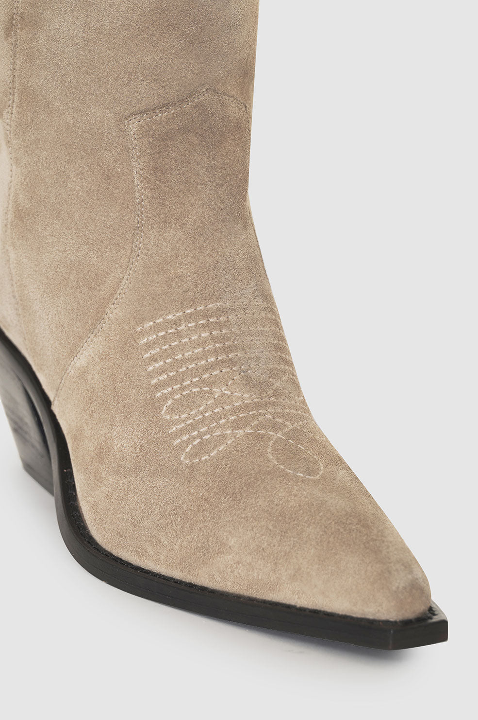 Bottes hautes à talons Tania 70 en daim - Grey
