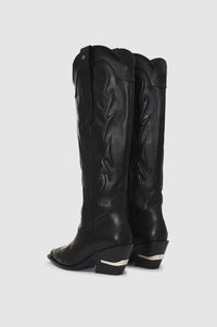 Tania 70 high-heeled leather boots - Black