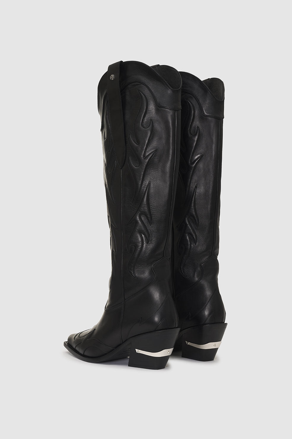 Tania 70 high-heeled leather boots - Black