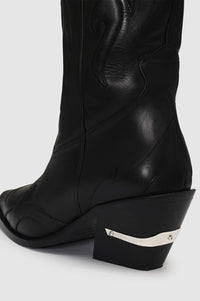 Tania 70 high-heeled leather boots - Black