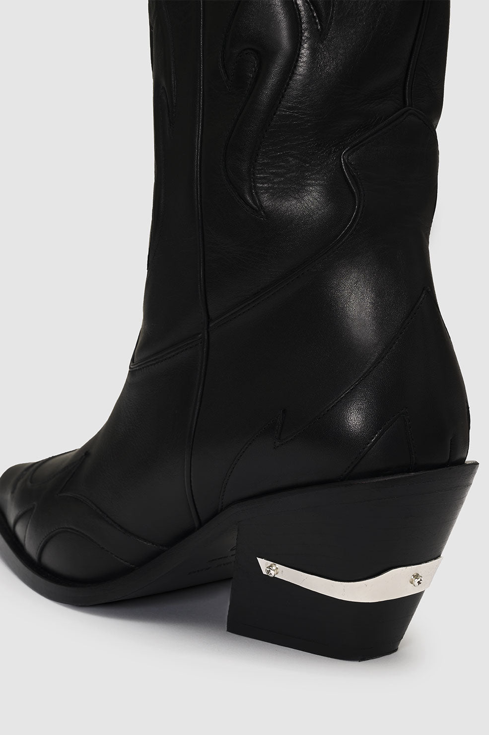 Tania 70 high-heeled leather boots - Black