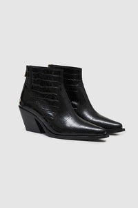 Bottes à talons Tania 70 en cuir - Black