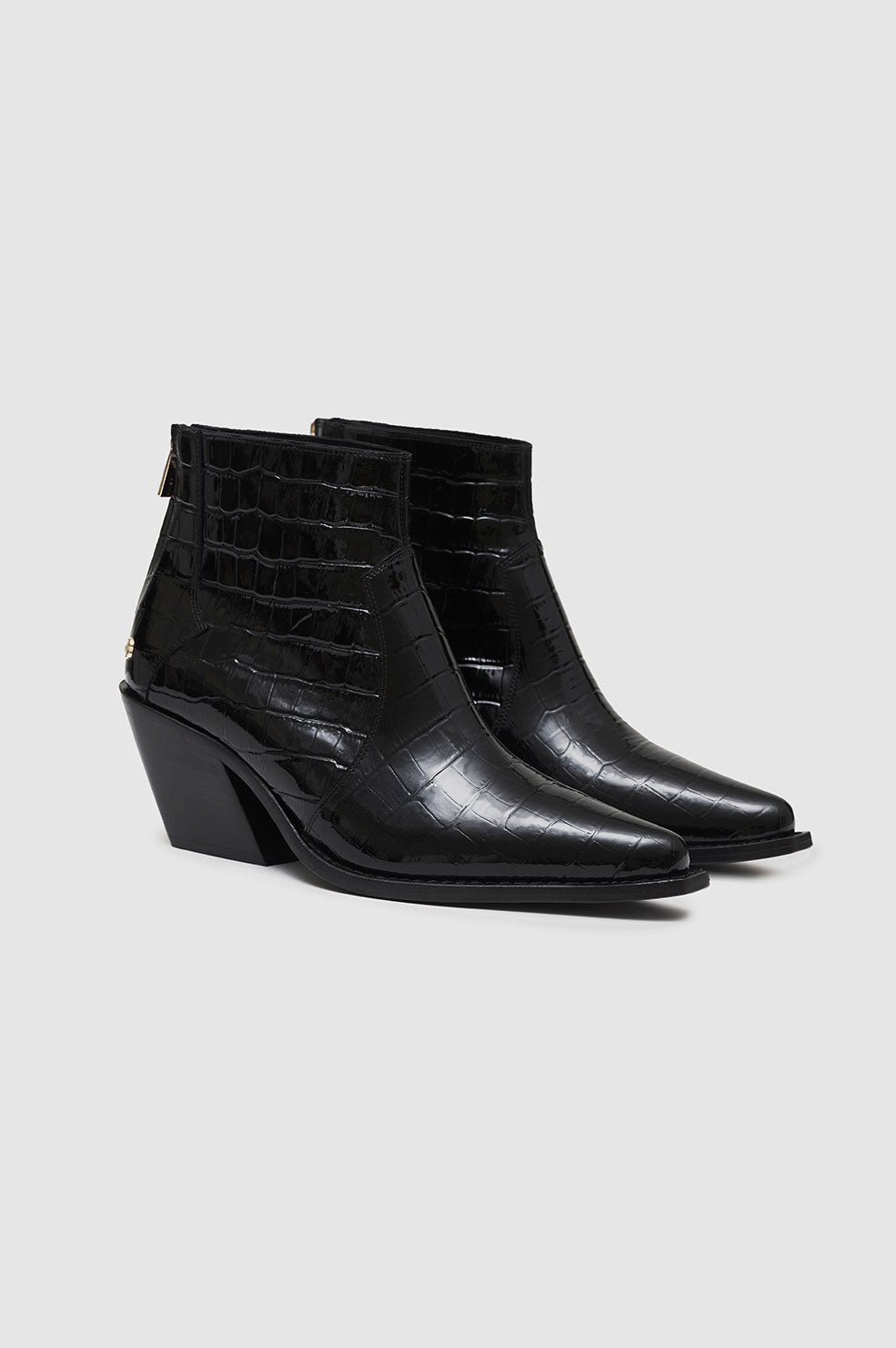 Bottes à talons Tania 70 en cuir - Black
