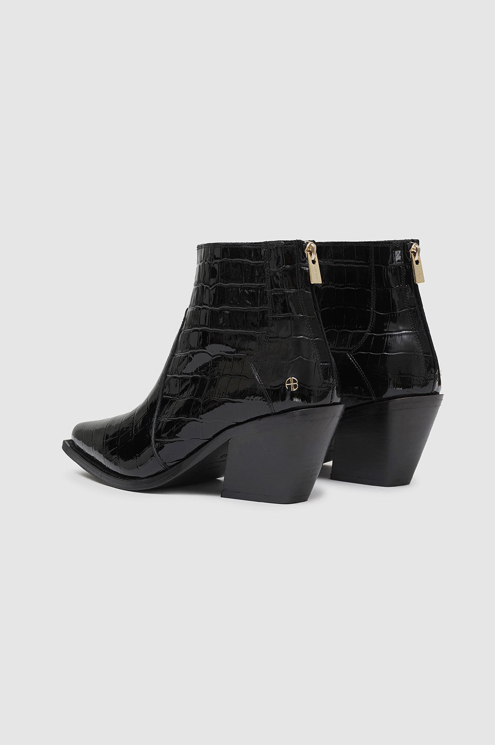 Bottes à talons Tania 70 en cuir - Black