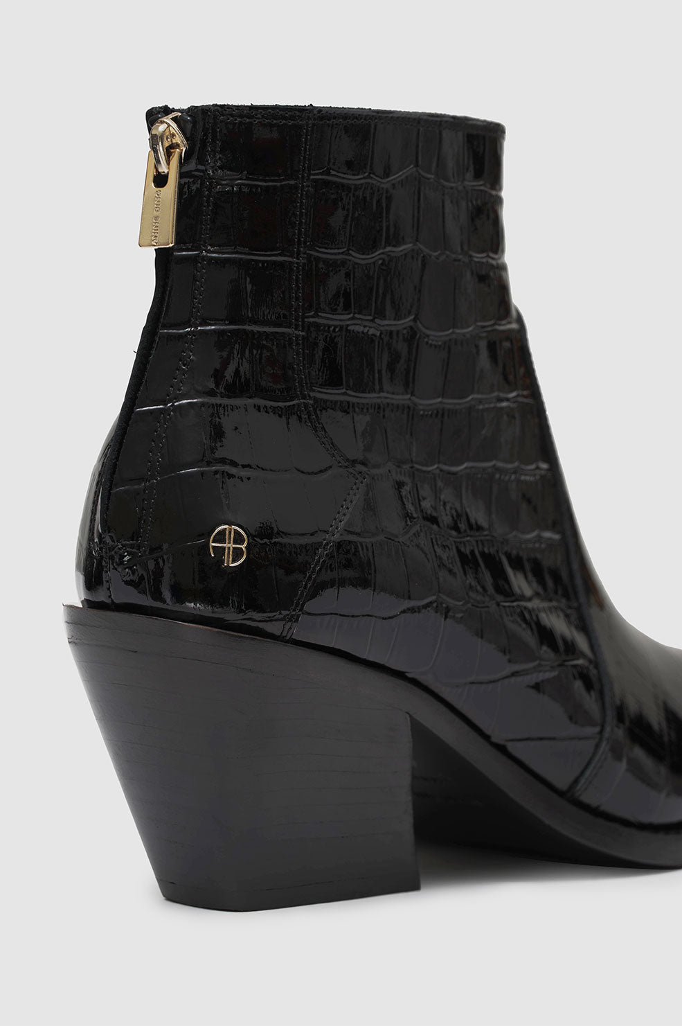 Bottes à talons Tania 70 en cuir - Black