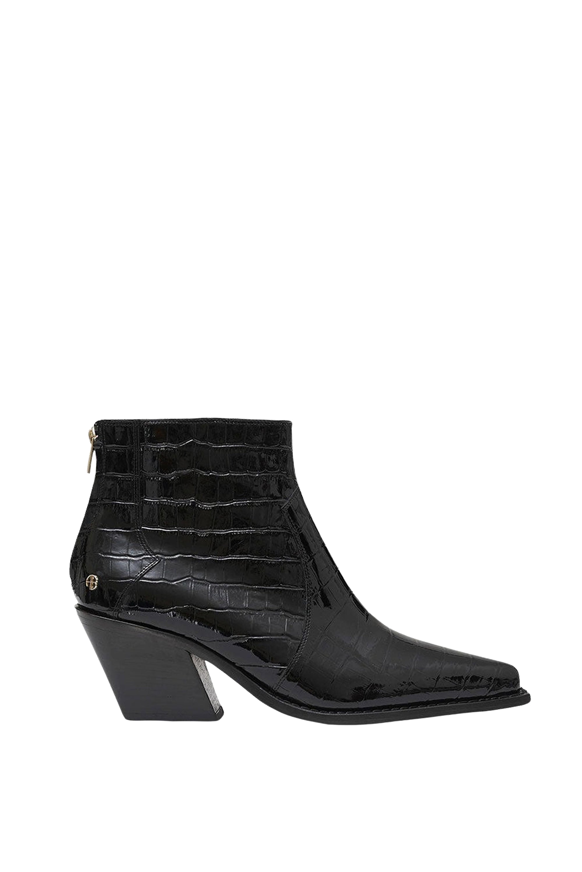 Bottes à talons Tania 70 en cuir - Black